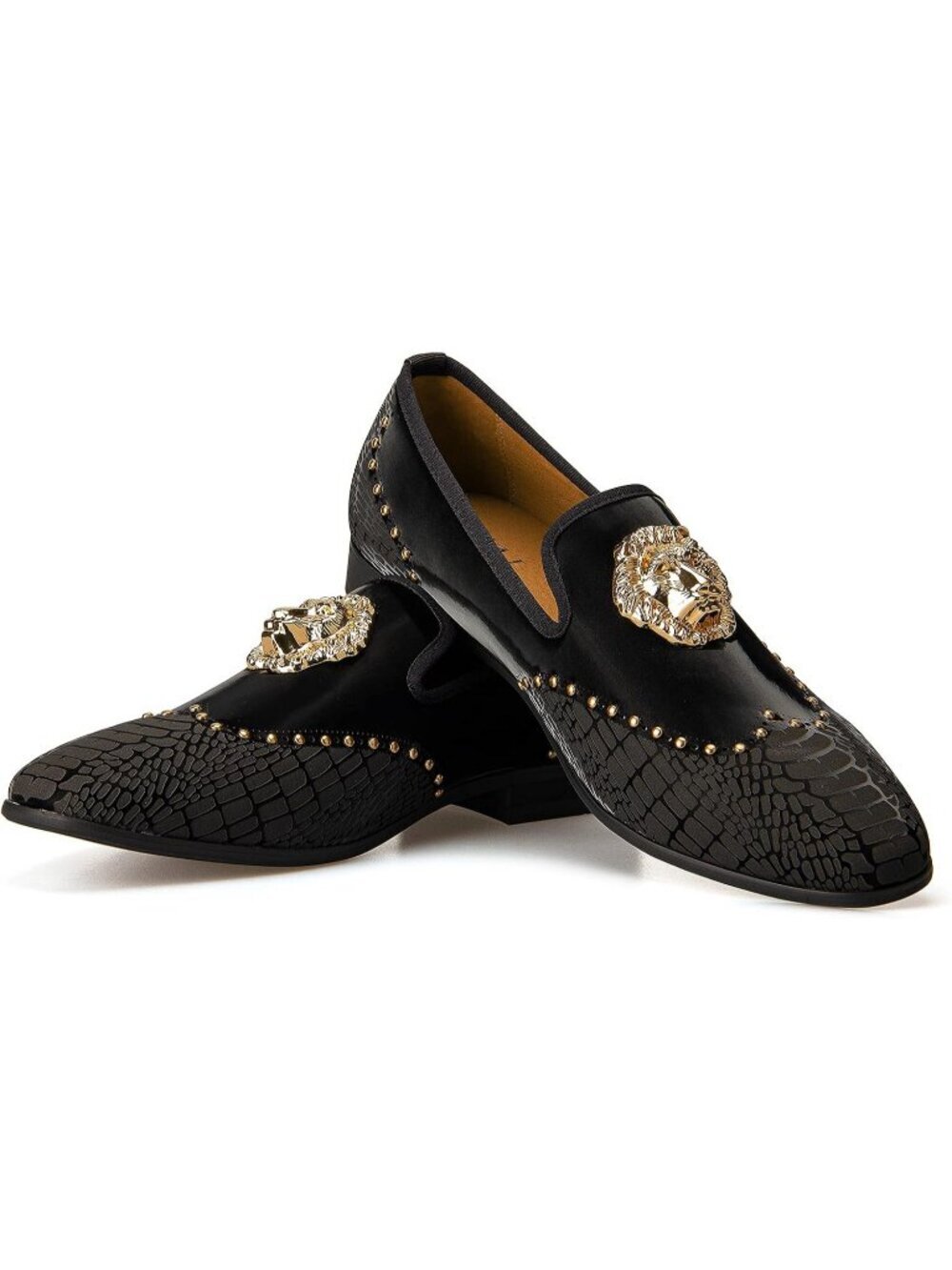 JITAI Men's Black13 Elegant Rubber & Leather Penny Loafers Casual Formal Shoes